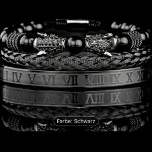 Armband-Set „Black Panther“ – Edelstahl & Onyx (Schwarz)