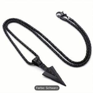 Halskette „Arrowhead“ – Edelstahl in Schwarz