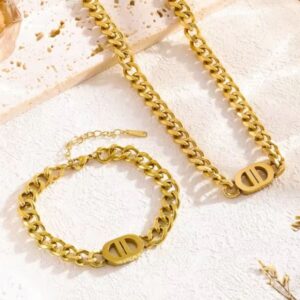 Set „Golden Chain“ – Halskette & Armband in massiver Goldoptik