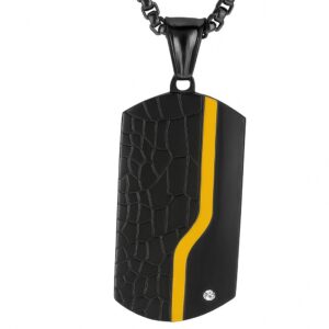 Panther Noir – Herrenanhänger mit Gelbstreifen