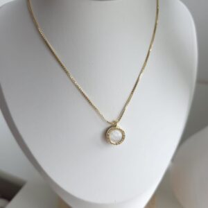 Golden Love – Rundanhänger mit Perlmutt