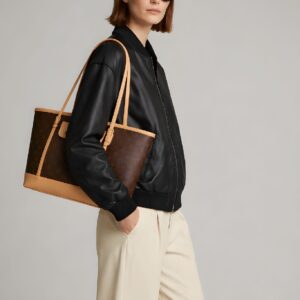 Shopper Tasche – Braun / Camel mit Muster