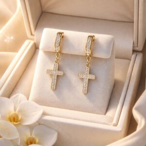 Balidjo Divine Cross – Luxuriöse Kristall-Kreuz Ohrringe