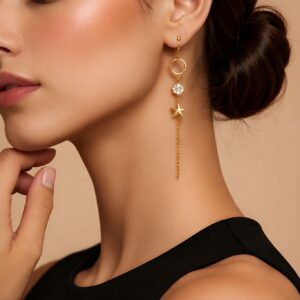 Balidjo Star Elegance – Goldene Stern-Ohrringe mit Kristall